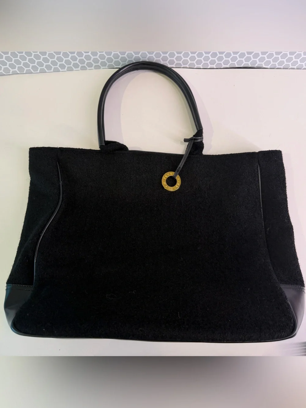 Givenchy Perfume Black Everyday Tote Handbag with Gold Accent